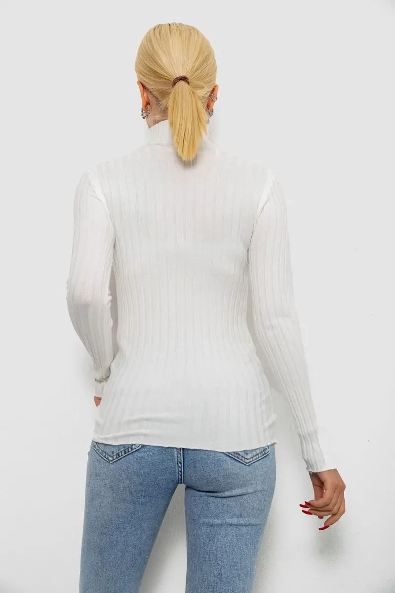 Гольф жіночий однотонний, колір білий, 204R040 4