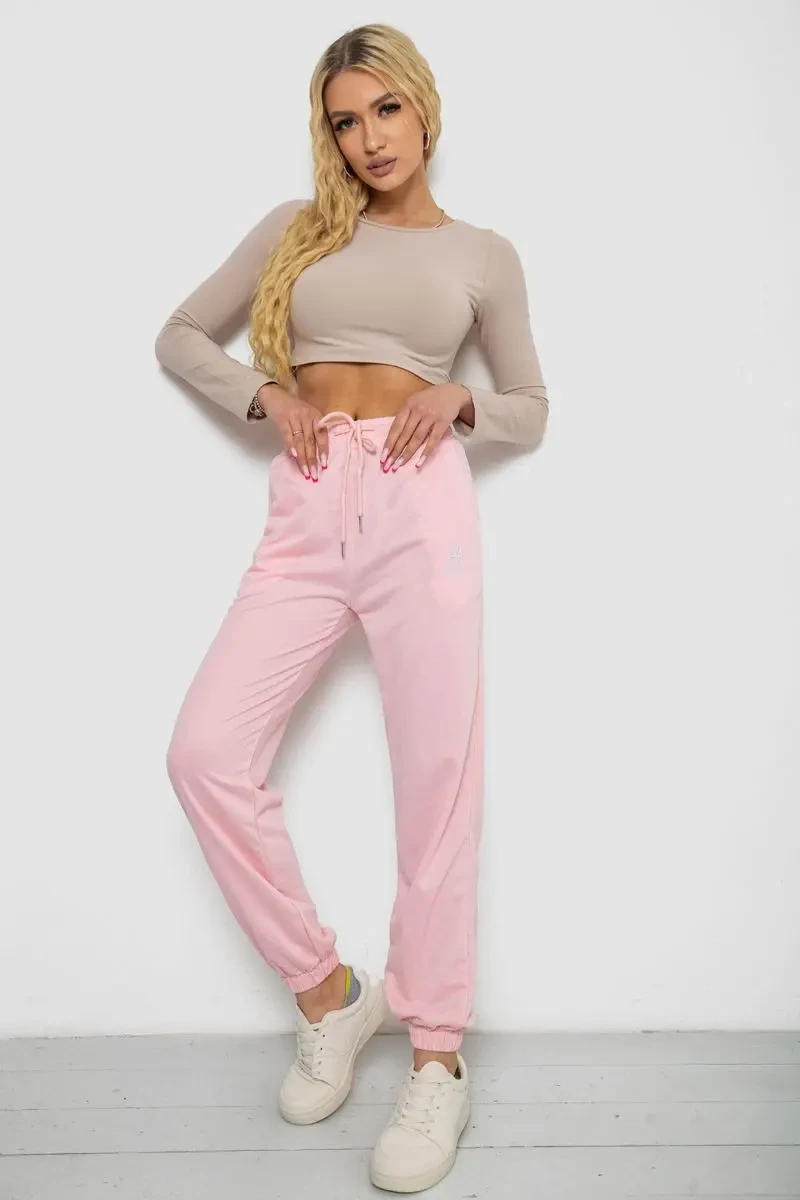 Спортивні штани жіночі, колір рожевий, 238RJH019 2