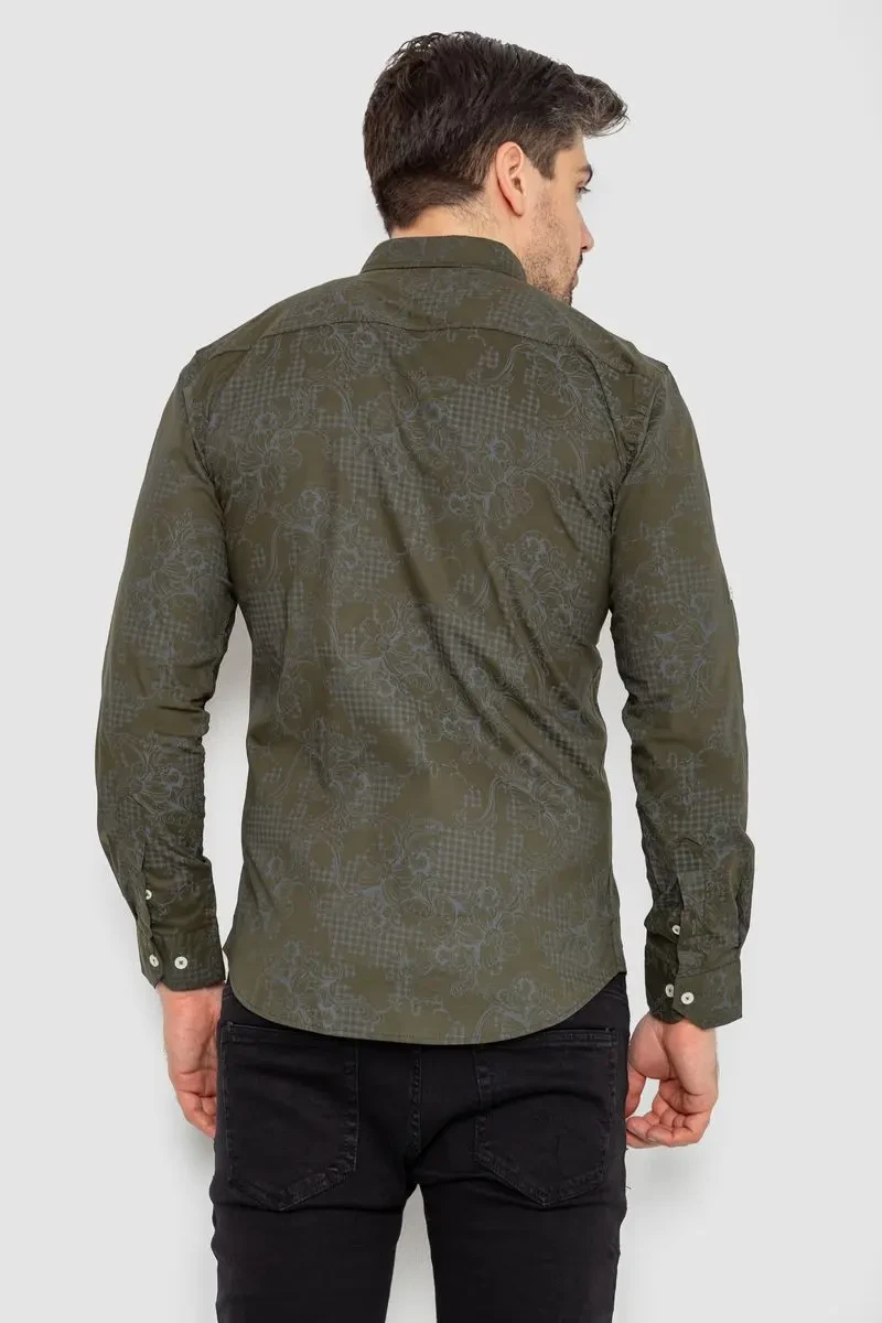 Сорочка чоловіча з принтом, колір хакі, 247R115 4