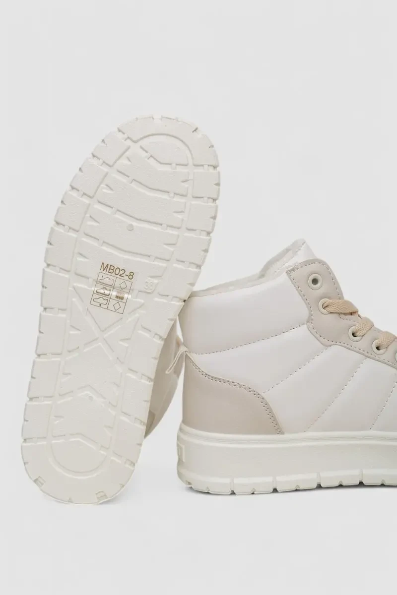 Кросівки жіночі зимові на хутрі, колір біло-бежевий, 248RMB02 7