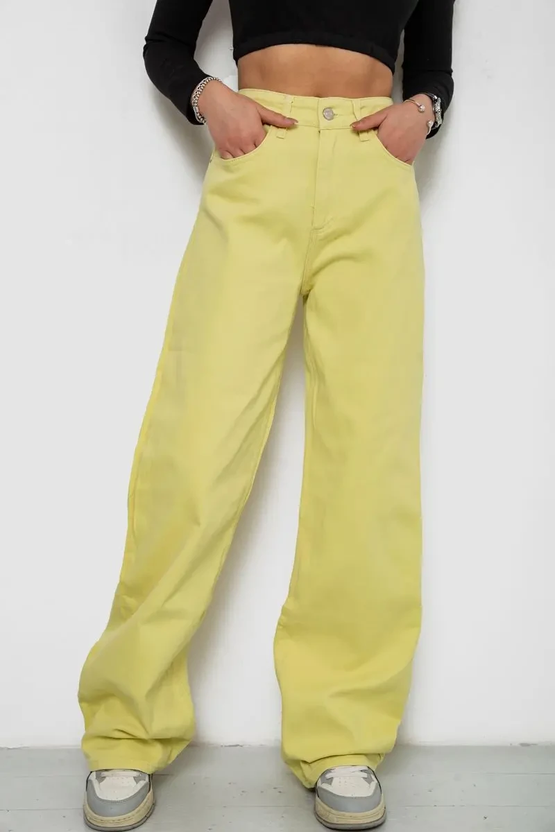 Джинси жіночі, колір жовтий, 250R1119
