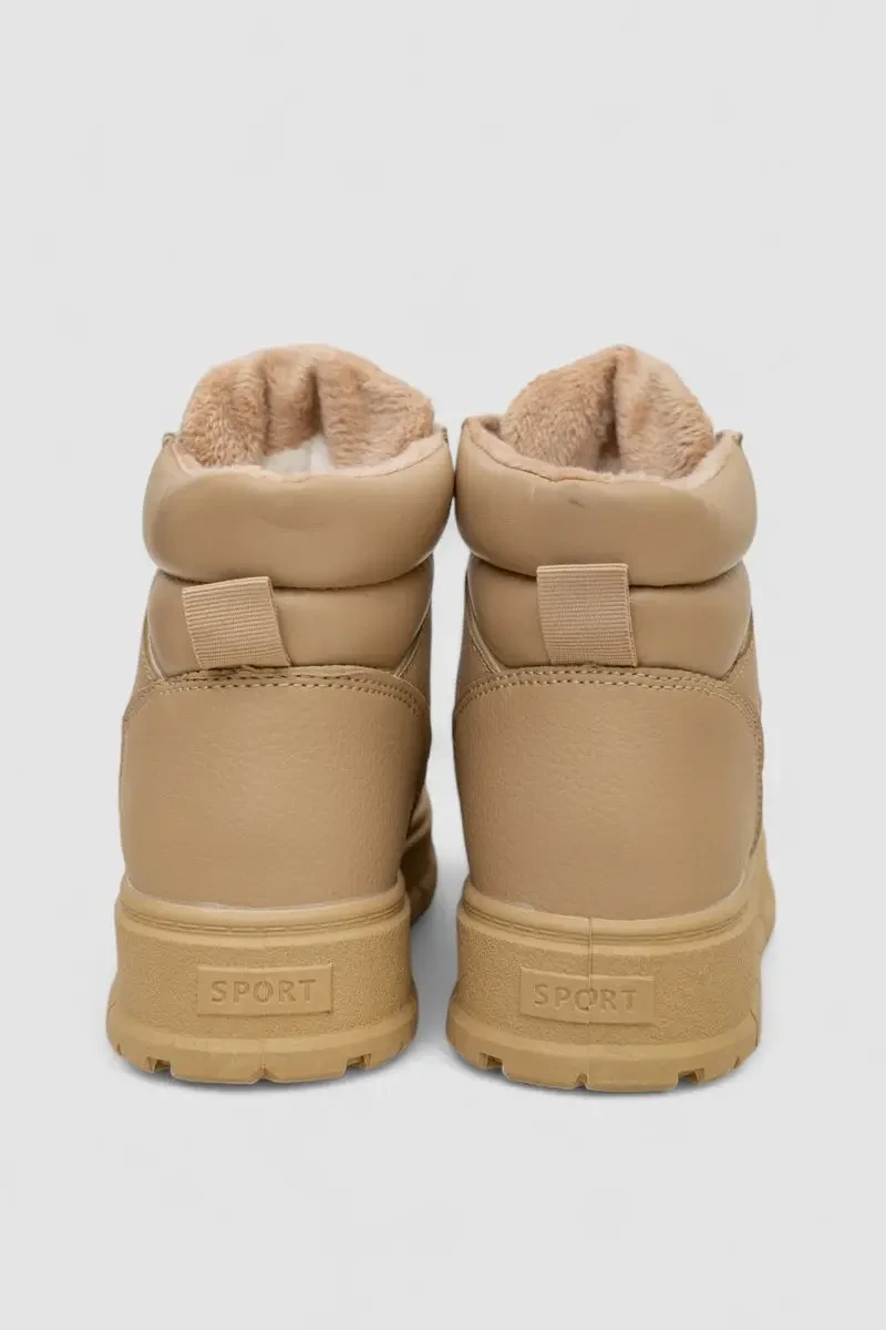 Кросівки жіночі зимові на хутрі, колір бежевий, 248RMB03 4