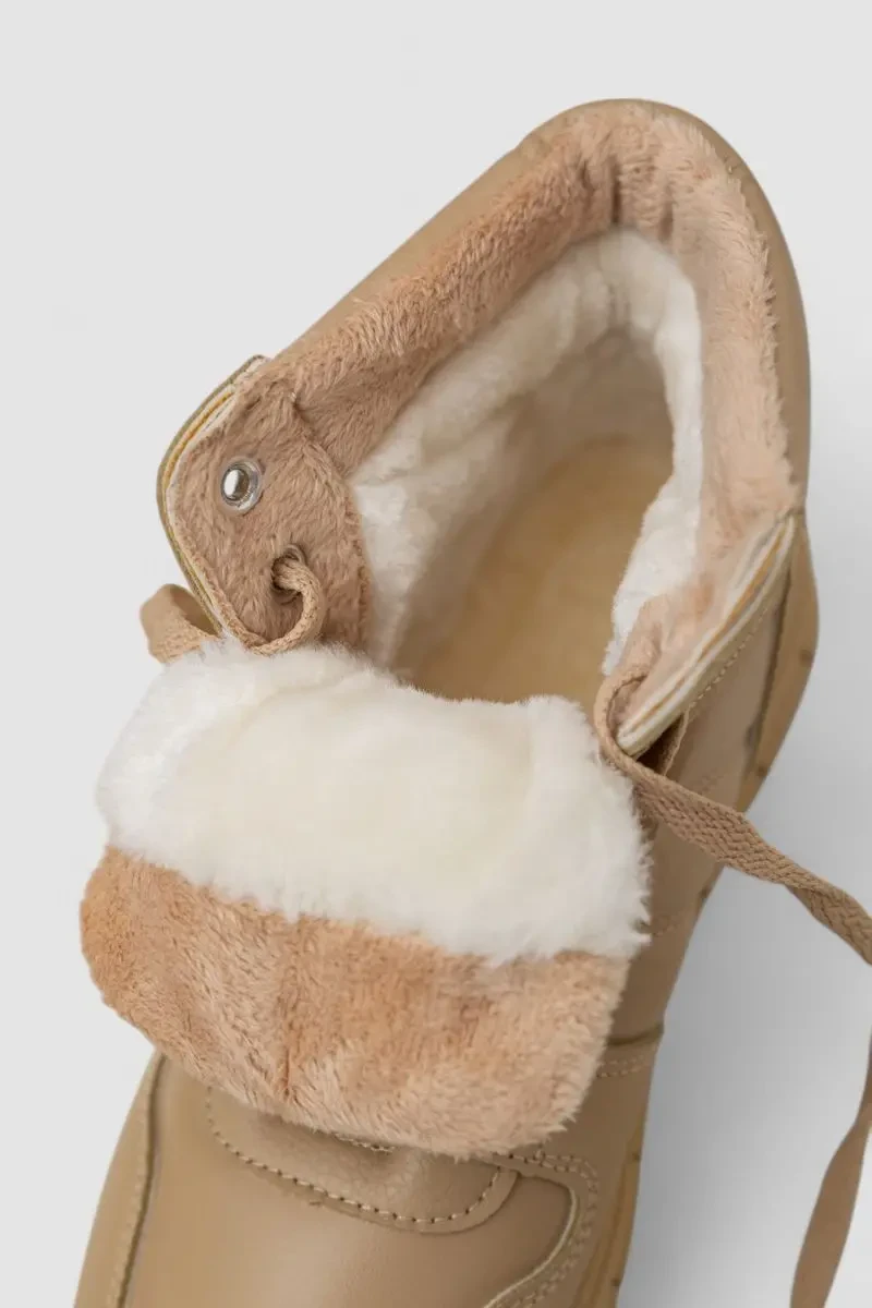 Кросівки жіночі зимові на хутрі, колір бежевий, 248RMB03 6