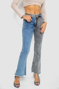 Джинси жіночі розкльошені, колір сіро-синій, 247R904