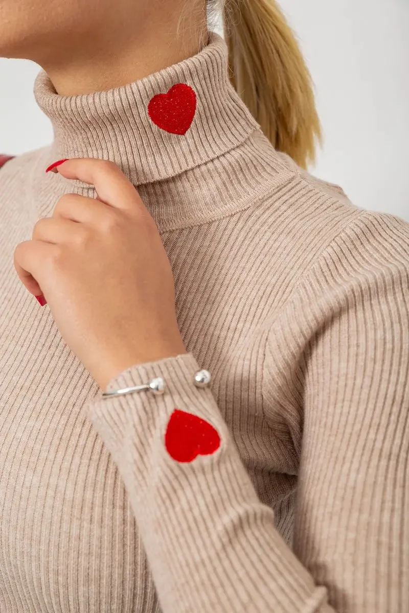 Гольф жіночий однотонний, колір бежевий, 204R052 5