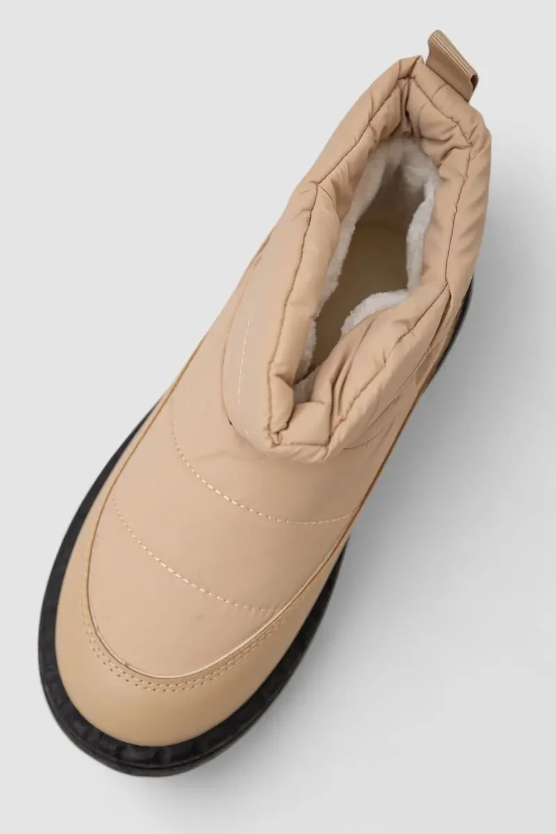 Дутики жіночі зимові на хутрі, колір чорно-бежевий, 248RFM09 2