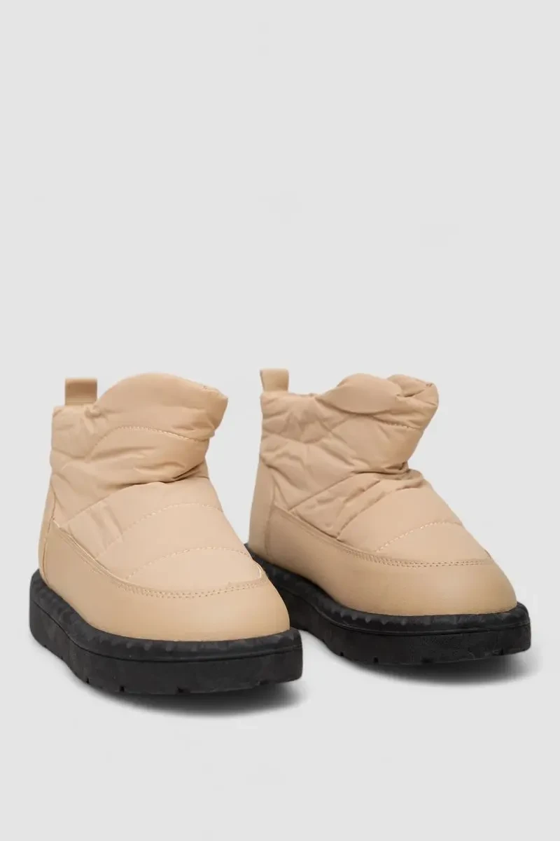 Дутики жіночі зимові на хутрі, колір чорно-бежевий, 248RFM09 3