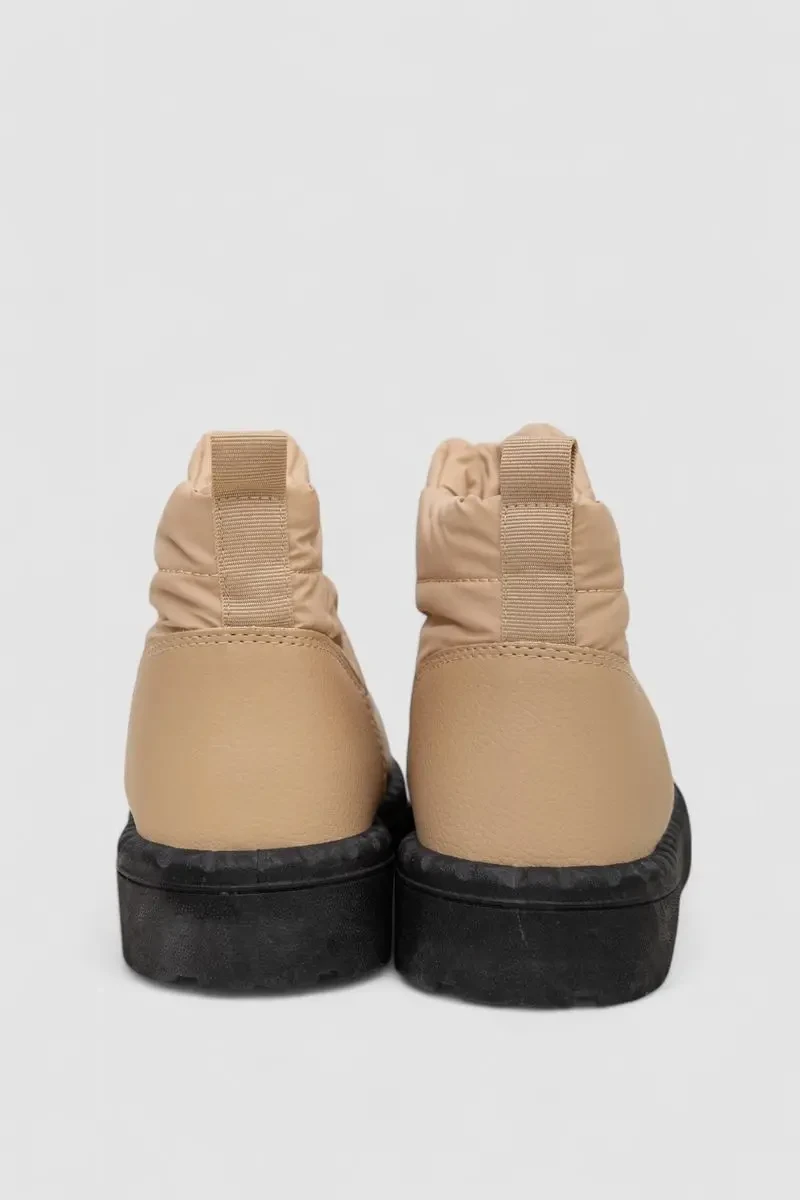 Дутики жіночі зимові на хутрі, колір чорно-бежевий, 248RFM09 4