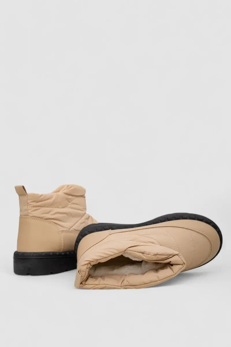 Дутики жіночі зимові на хутрі, колір чорно-бежевий, 248RFM09 5