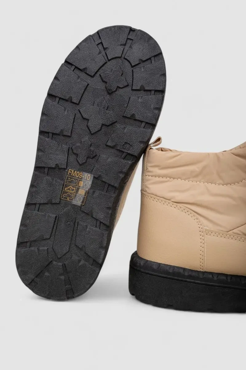 Дутики жіночі зимові на хутрі, колір чорно-бежевий, 248RFM09 7