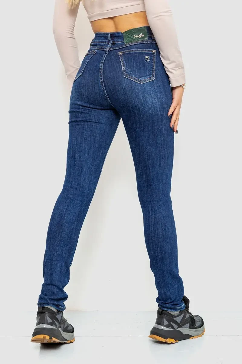 Джинси жіночі з потертостями, колір синій, 214R1413 4