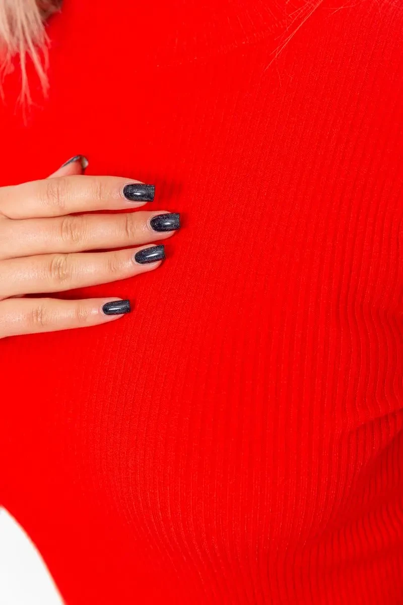 Водолазка жіноча в рубчик, колір червоний, 204R9029 5