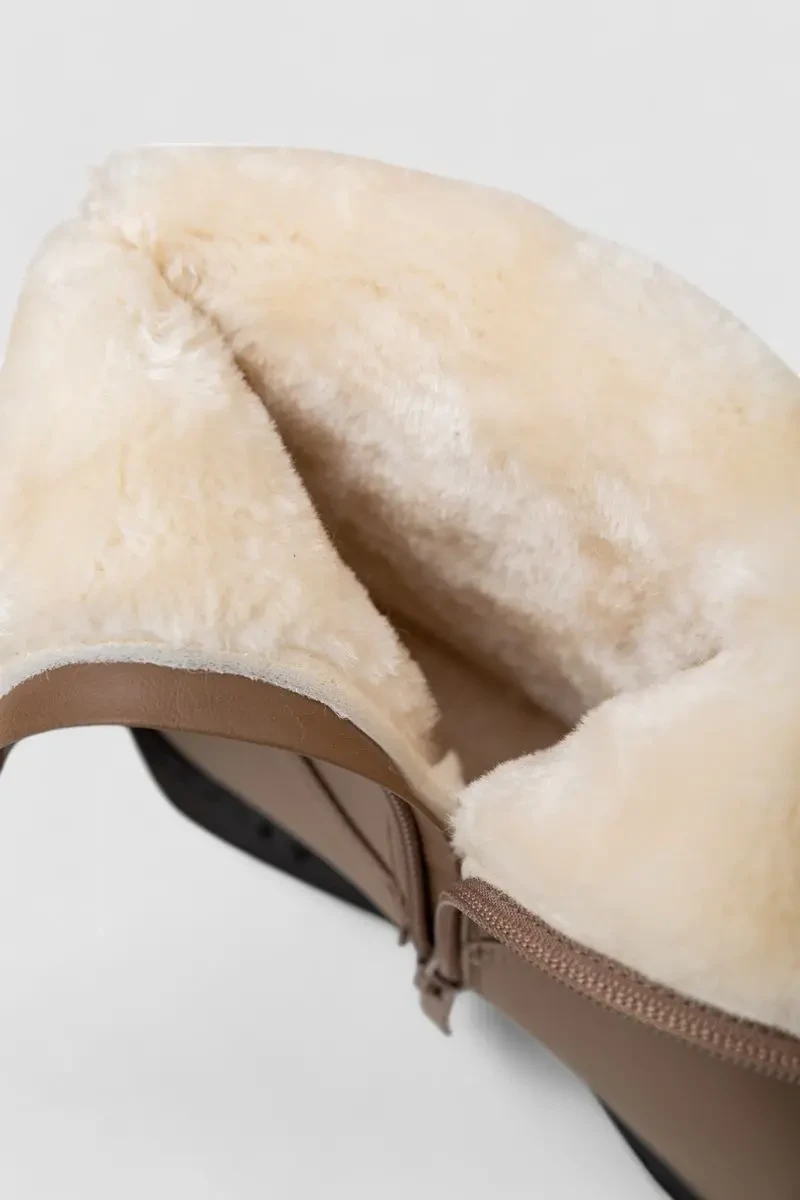 Чоботи жіночі зимові на хутрі, колір бежевий, 243RY203 6