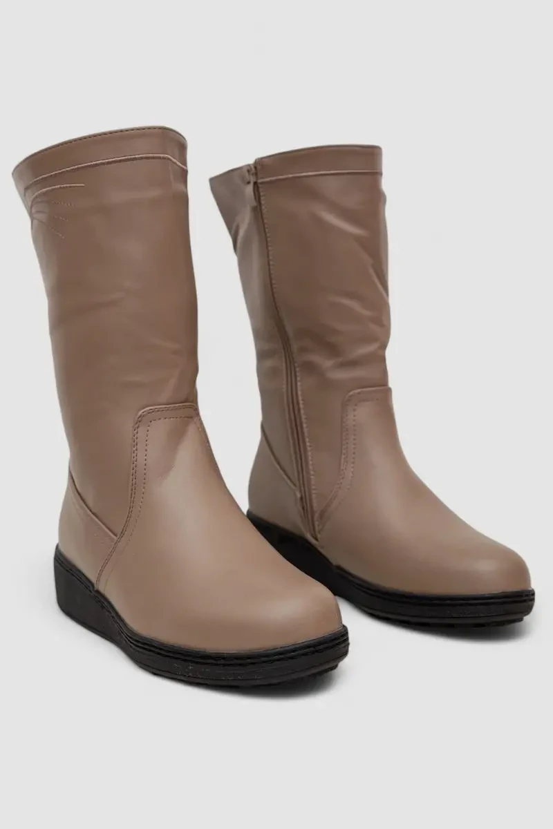 Чоботи жіночі зимові на хутрі, колір бежевий, 243RY2001 3