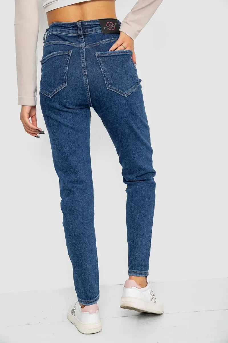 Джинси жіночі Mom-fit стрейч, колір синій, 244R1143 4