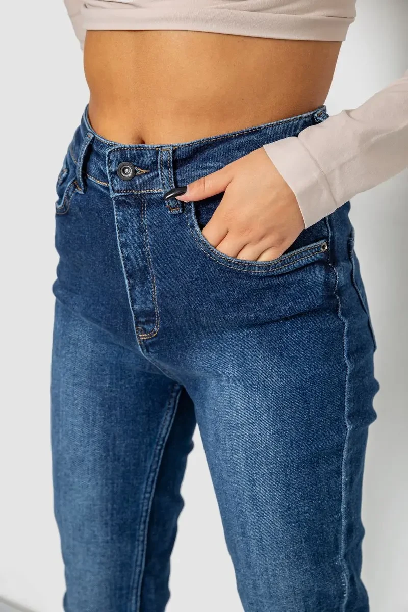Джинси жіночі Mom-fit стрейч, колір синій, 244R1143 5