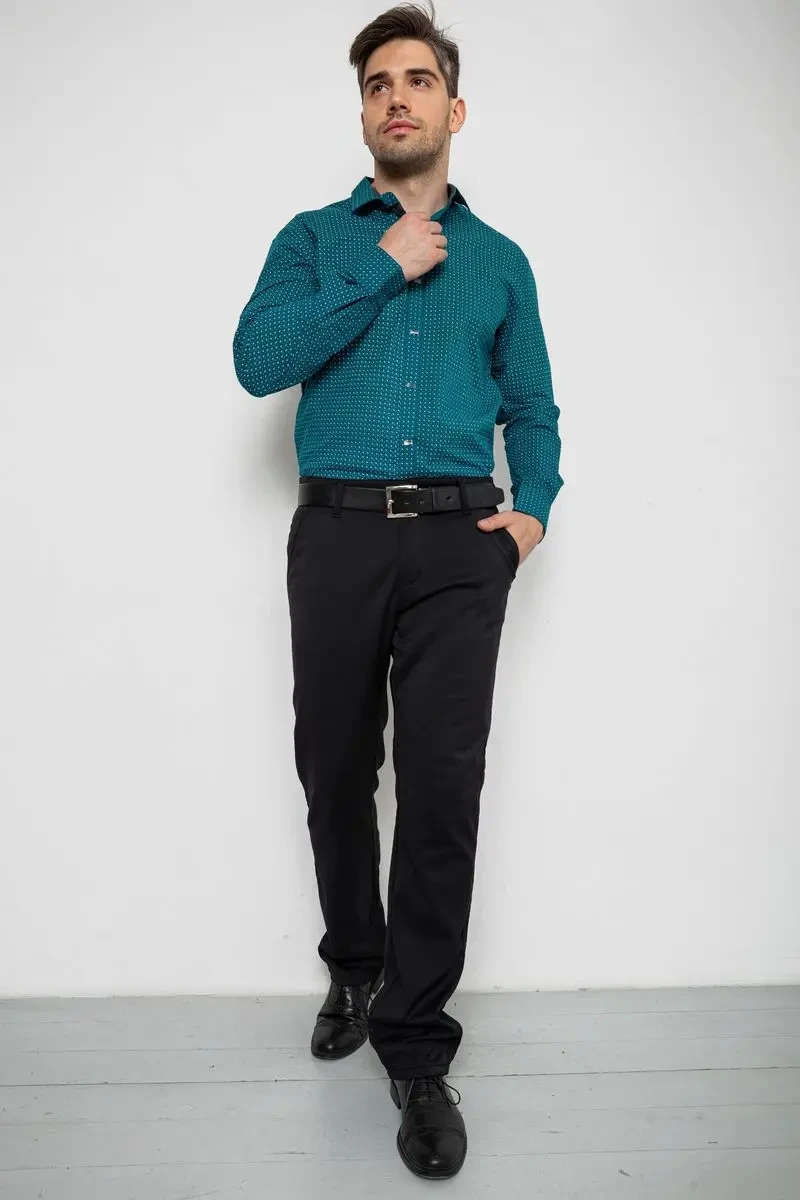 Сорочка чоловіча з довгим рукавом, колір зелений, 214R7470 2