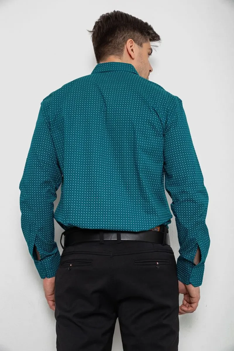 Сорочка чоловіча з довгим рукавом, колір зелений, 214R7470 4