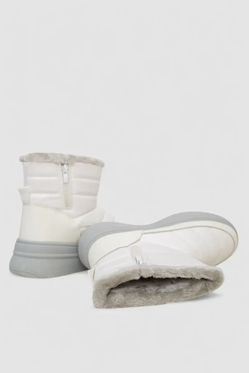 Дутики жіночі зимові на хутрі, колір біло-сірий, 248RAM018 5