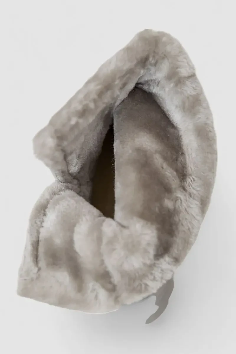 Дутики жіночі зимові на хутрі, колір біло-сірий, 248RAM018 6