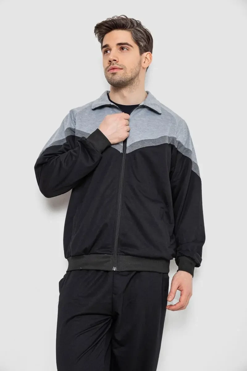 Спортивний костюм чоловічий, колір сіро-чорний, 244R9147 2