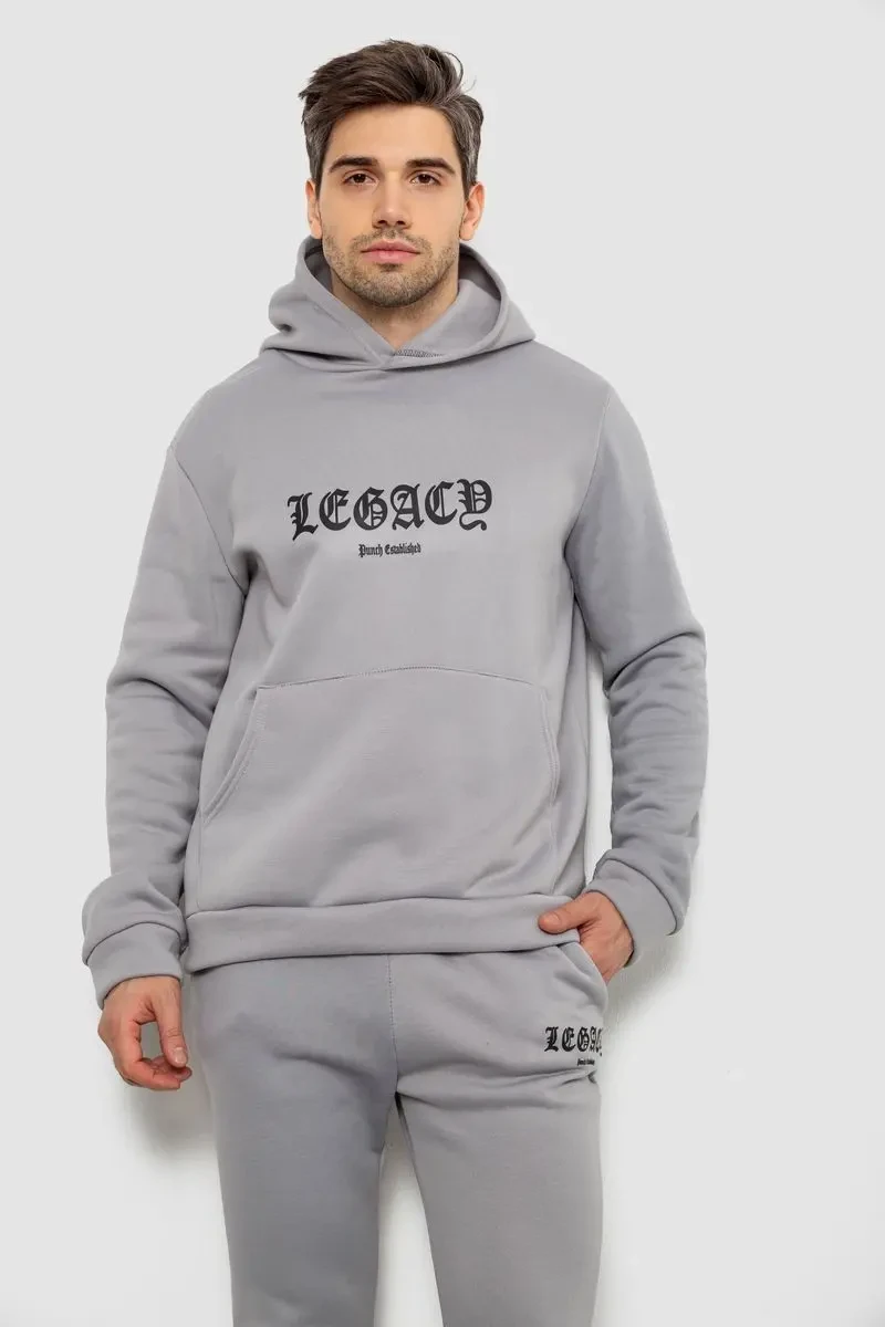 Спортивний костюм чоловічий на флісі, колір сірий, 238R57046 2