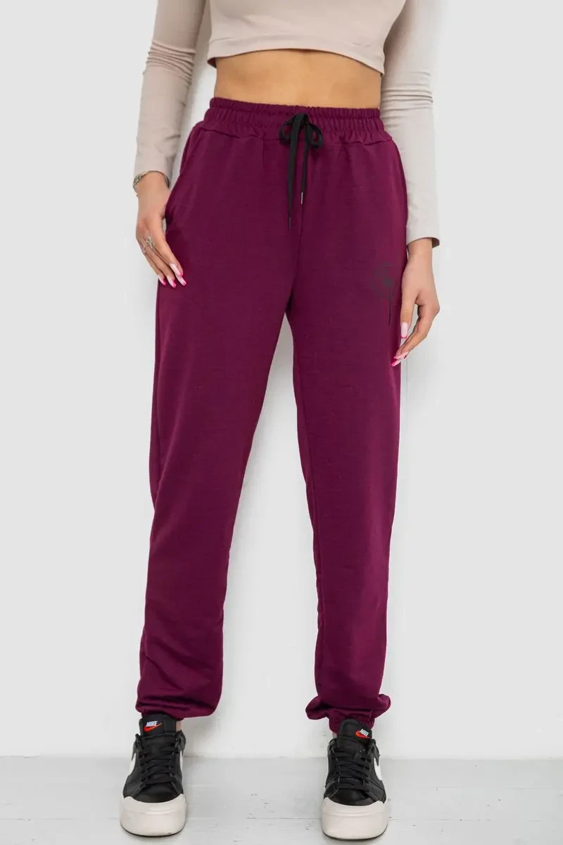 Спортивні штани жіночі, колір сливовий, 238R121