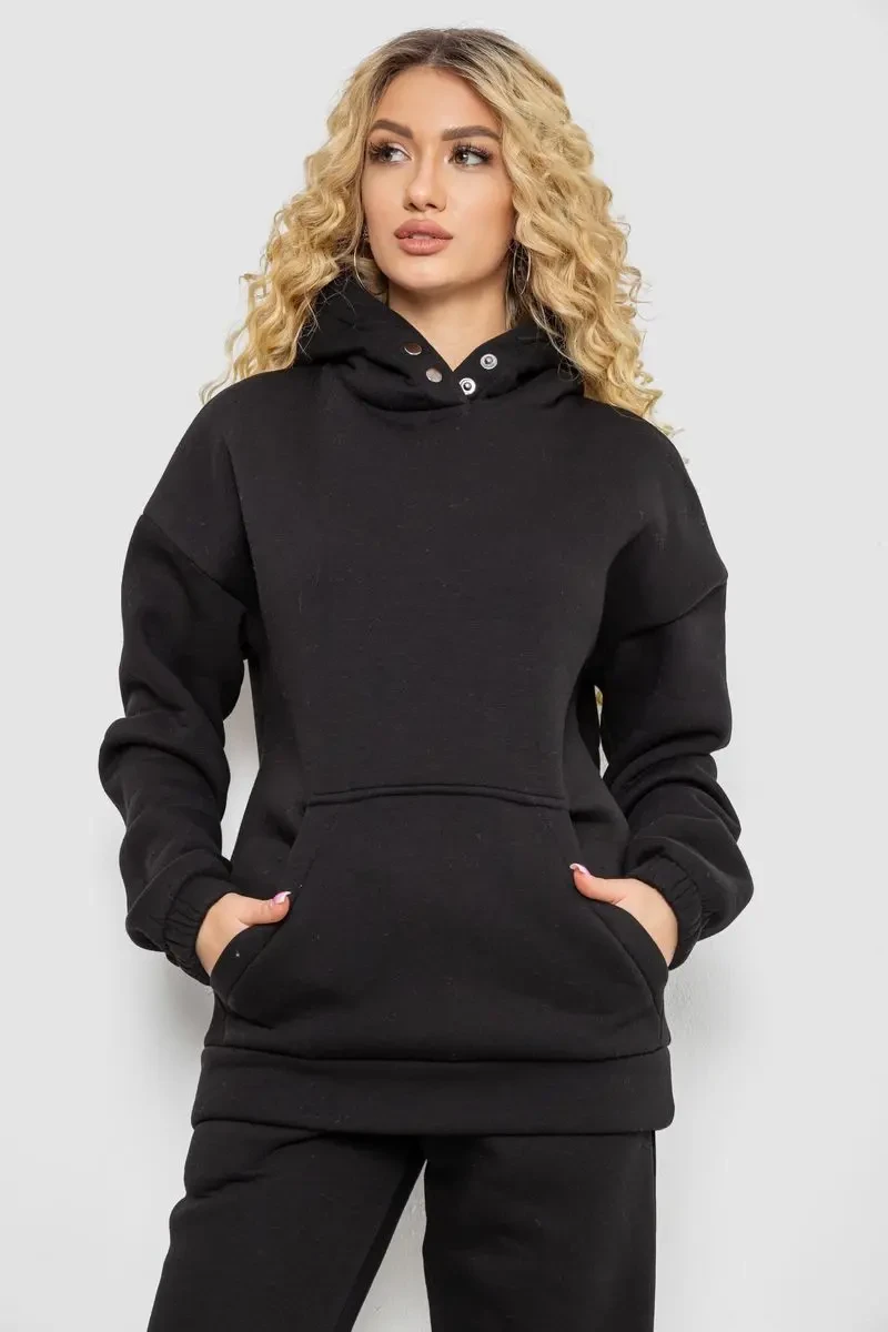 Спортивний костюм жіночий на флісі, колір чорний, 102R7711 2