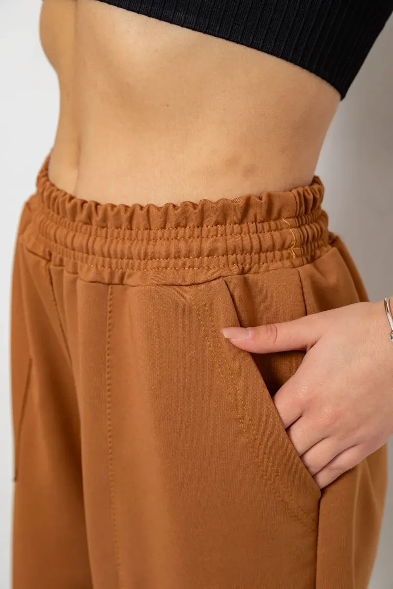 Спортивні штани жіночі, колір коричневий, 238R347-1 5