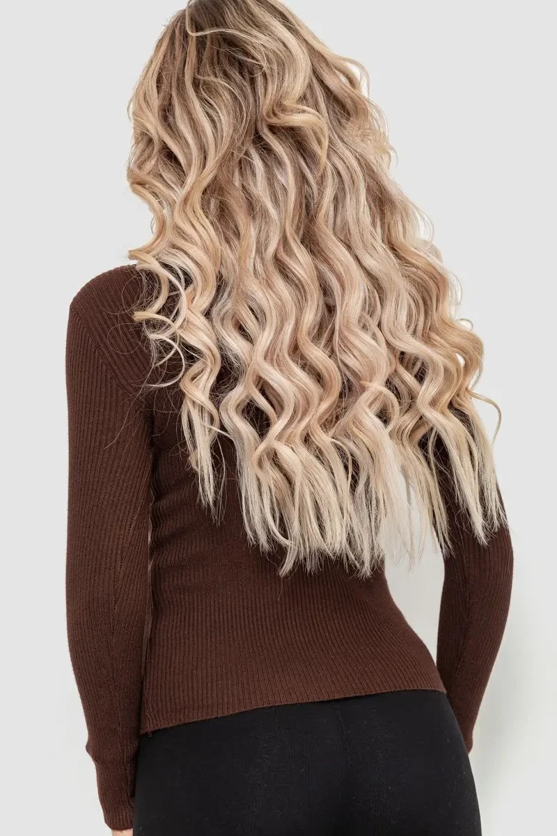 Гольф жіночий однотонний, колір шоколадний, 204R052 4