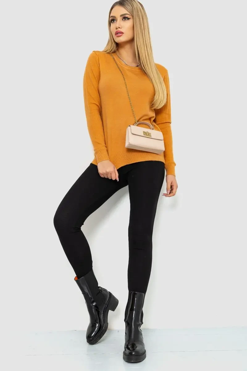 Кофта жіноча однотонна повсякденна, колір темно-бежевий, 244R2033 2