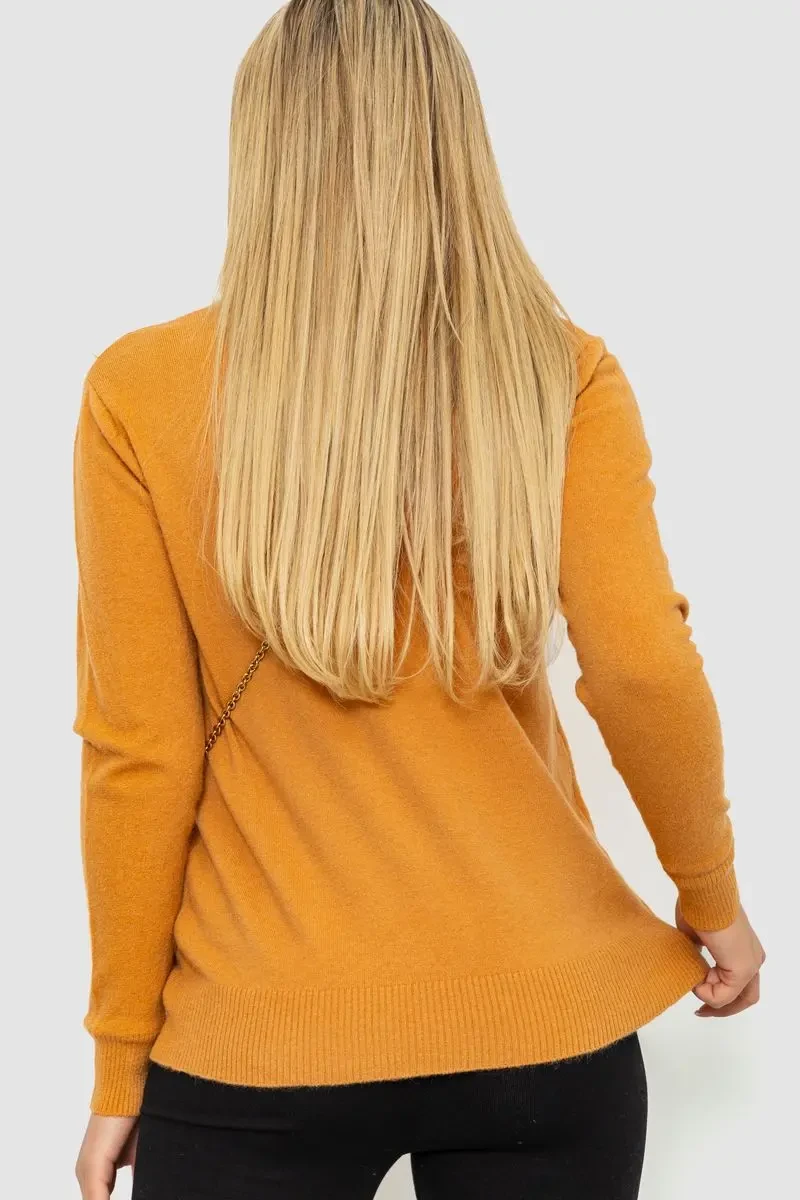 Кофта жіноча однотонна повсякденна, колір темно-бежевий, 244R2033 4