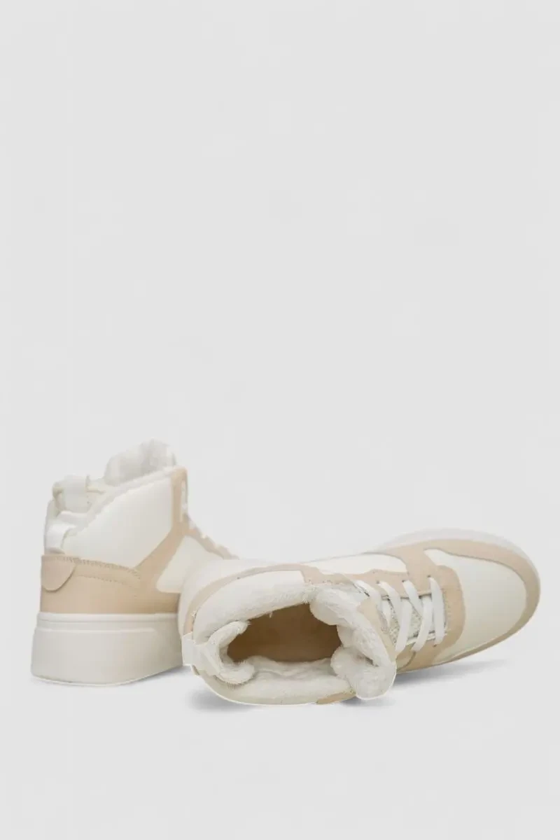 Кросівки жіночі зимові на хутрі, колір біло-бежевий, 248RQT10 5