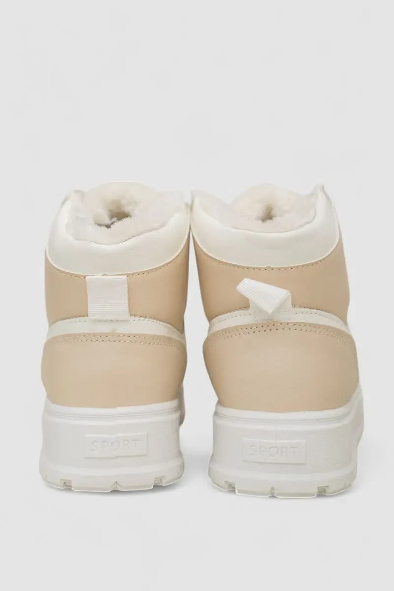 Кросівки жіночі зимові на хутрі, колір біло-бежевий, 248RMB12 4