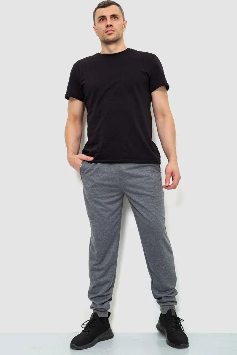 Спорт штани чоловічі двонитка, колір сірий, 244R41298 2