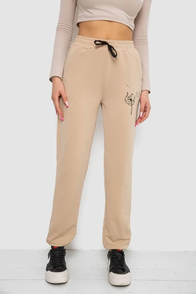 Спортивні штани жіночі, колір бежевий, 238R121