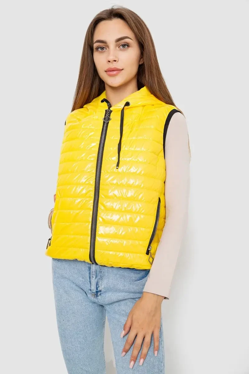 Жилетка жіноча дута, колір жовтий, 102R380