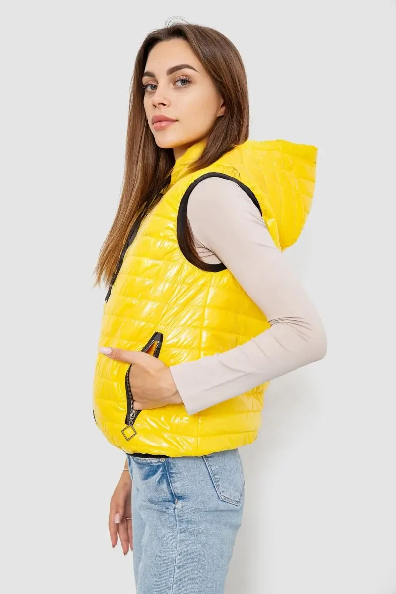 Жилетка жіноча дута, колір жовтий, 102R380 3