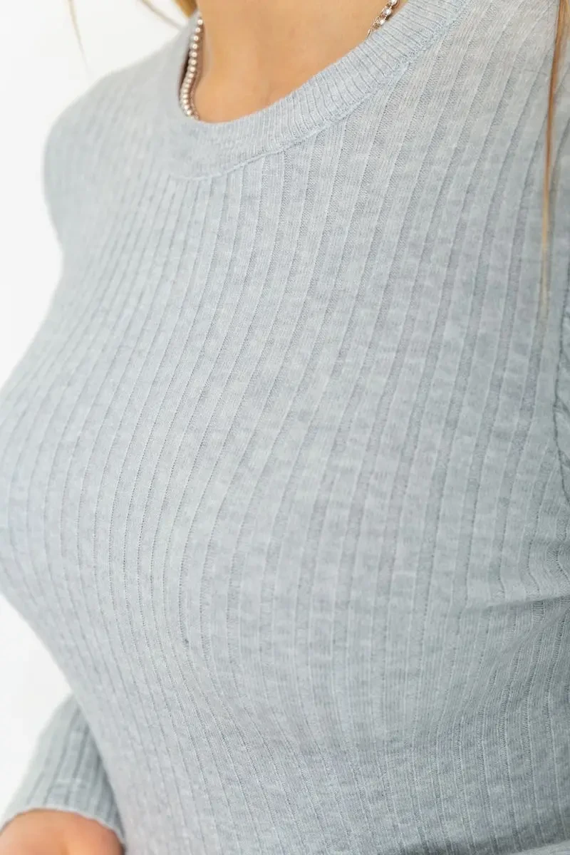 Кофта жіноча однотонна, колір світло-сірий, 244R2031 5