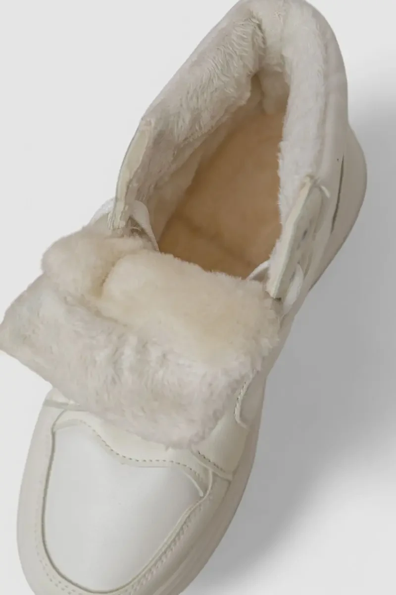 Кросівки жіночі зимові на хутрі, колір білий, 248RAM013 6