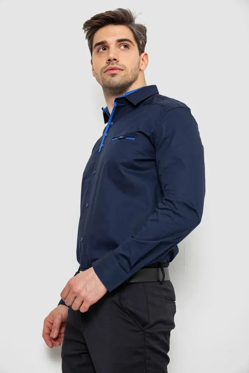 Сорочка чоловіча, колір темно-синій, 214R7086 4