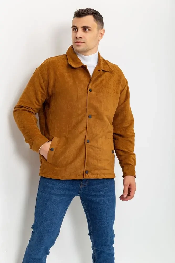 Вітровка чоловіча на кнопках, колір гірчичний, 131R3022 2
