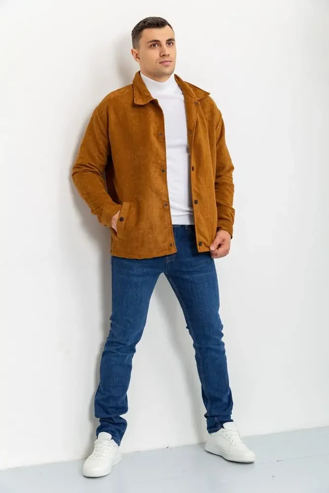 Вітровка чоловіча на кнопках, колір гірчичний, 131R3022 3