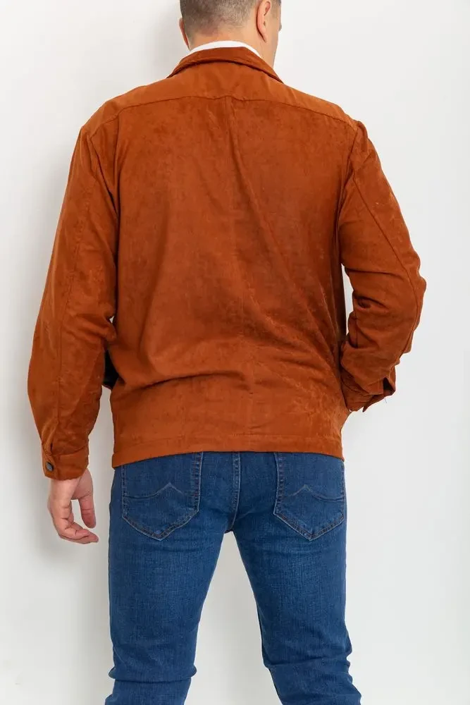 Вітровка чоловіча на кнопках, колір коричневий, 131R3022-1 4