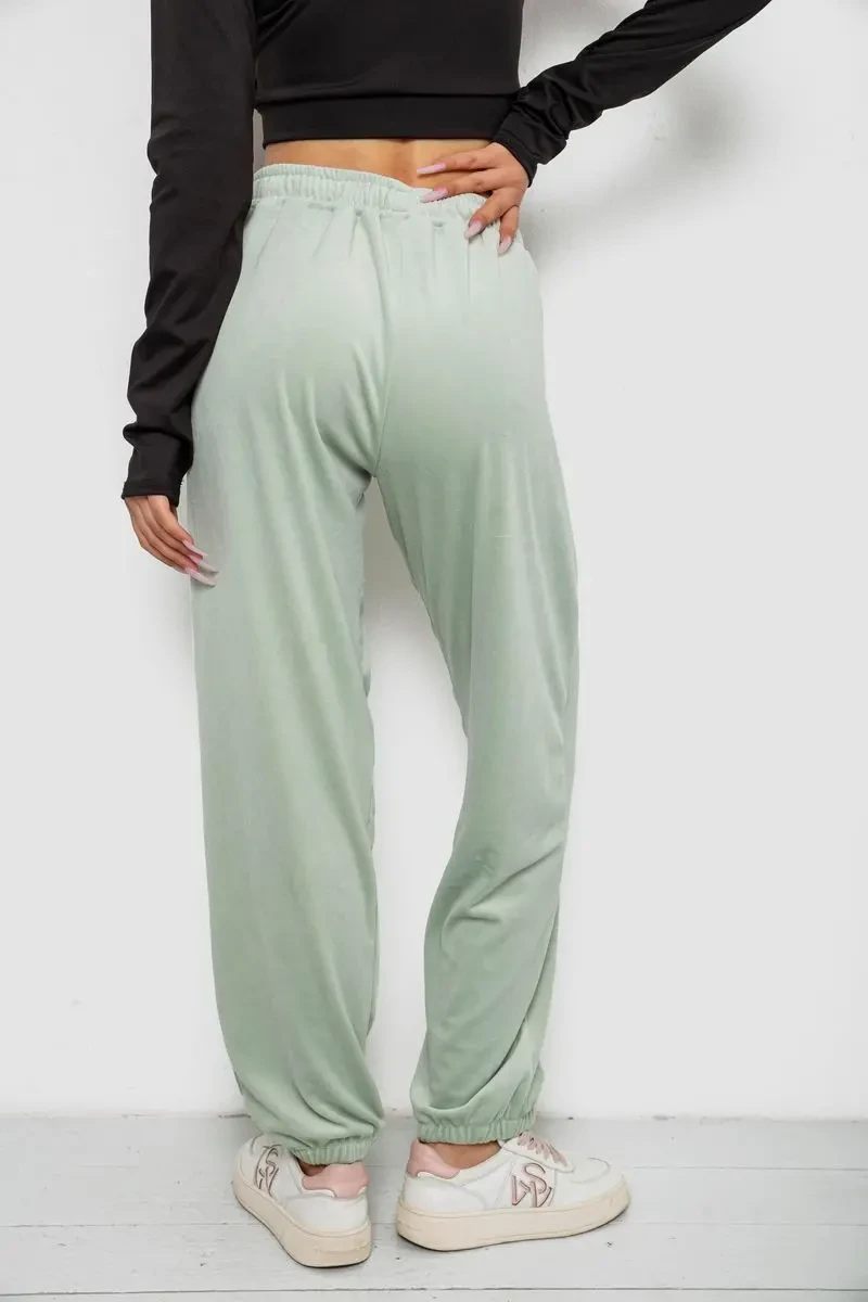 Спортивні штани жіночі велюрові, колір м'ятний, 238R58646 4