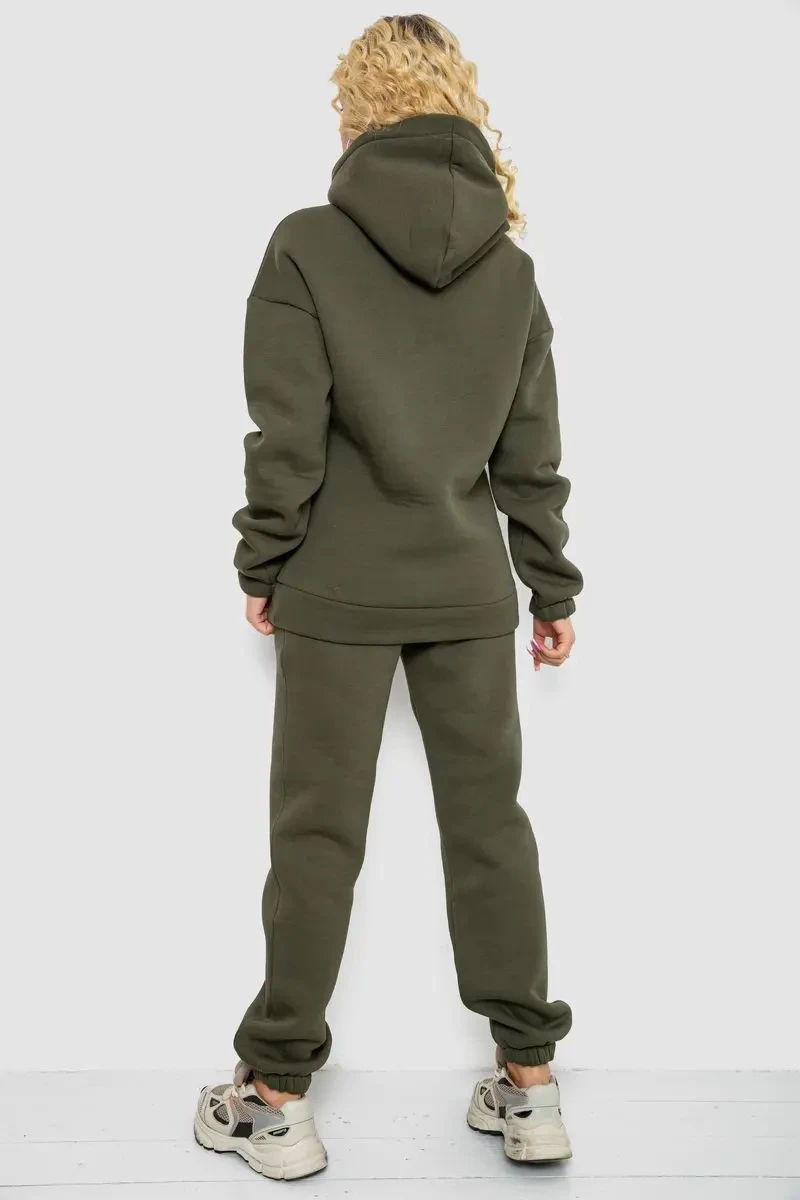 Спортивний костюм жіночий на флісі, колір хакі, 102R7711 4