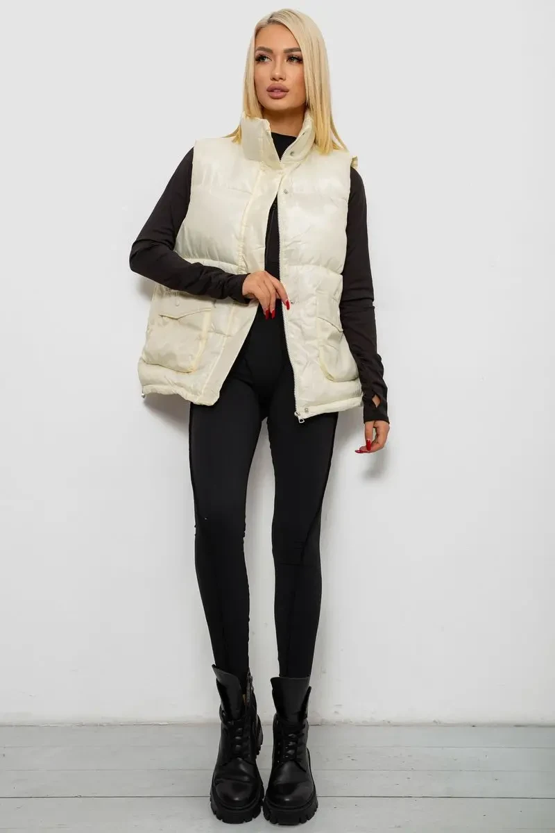 Жилет жіночий, колір кремовий, 244R533-1 2