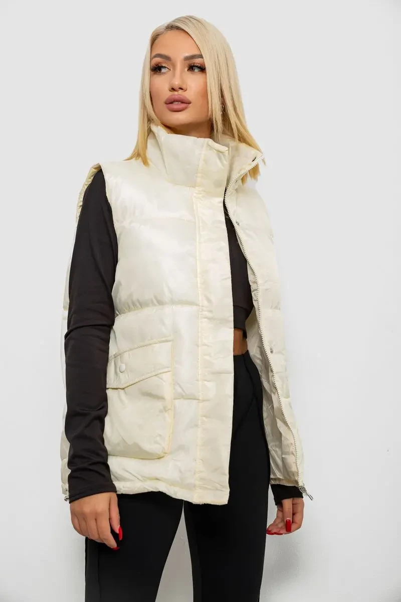 Жилет жіночий, колір кремовий, 244R533-1 3