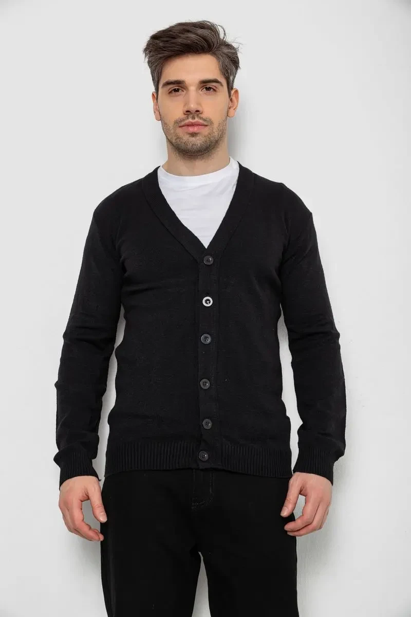 Кофта чоловіча на ґудзиках, колір чорний, 238R18004