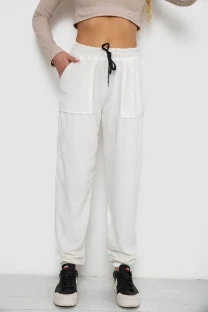 Штани жіночі велюрові, колір молочний, 238R58168